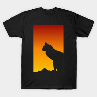 Sunset Cat Housecat - Cat Lover - Cat Lady Cat Dad Cat Gift T-Shirt